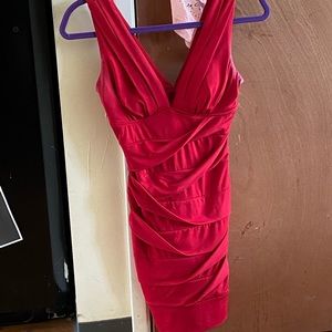 Red mini bodycon dress